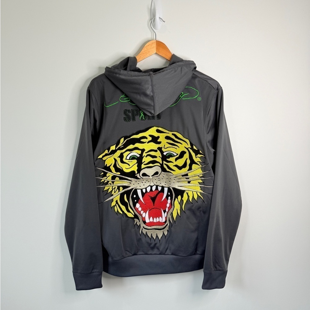 Ed Hardy Sport Men’s Gray Hooded Zip Up Jacket (L) - Picture 5 of 9